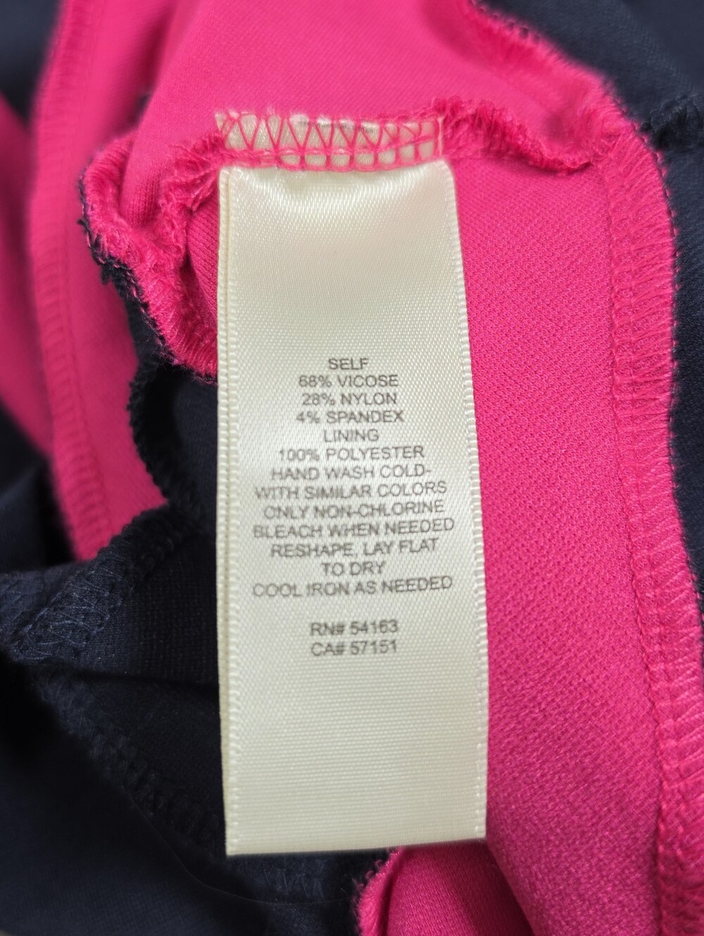 Eliza J. Sleeveless Navy Fit-and-Flare Dress with Pink Band - Picture 7 of 9